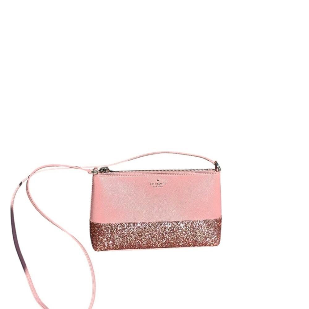 Kate Spade New York Flash Leather Crossbody Pink Glitter NWOT - Picture 2 of 10